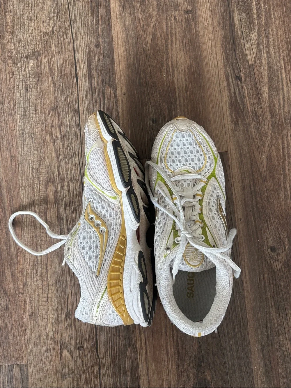 Saucony Running Sneakers with Yellow Accents